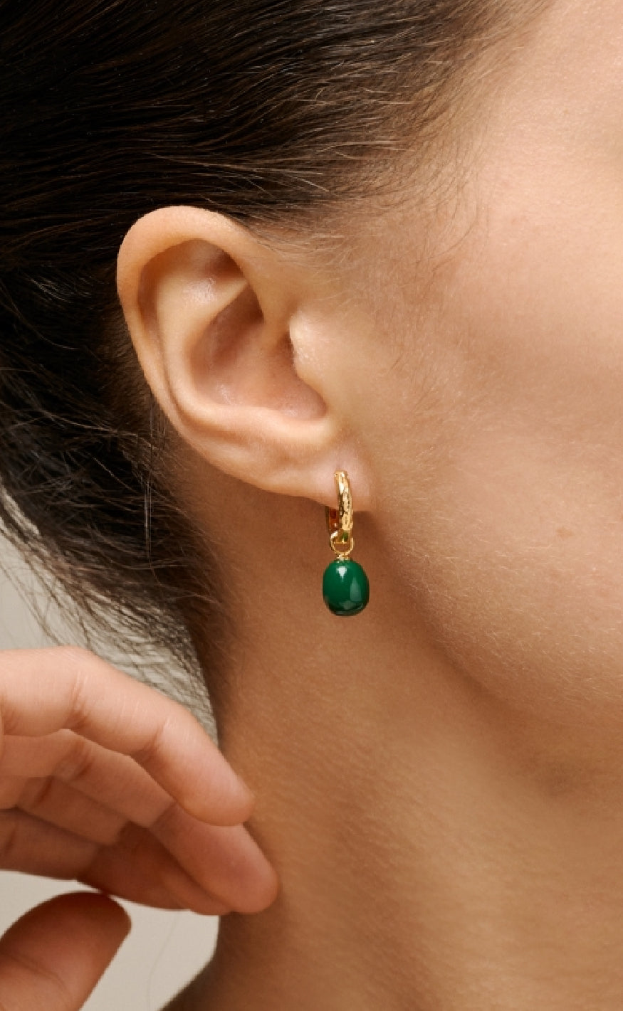 ENAMEL Copenhagen Øreringer - Significant Enamel - Petrol Green