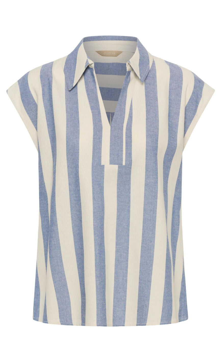 Culture Topp - Kapina - Whitecap/Blue Stripe