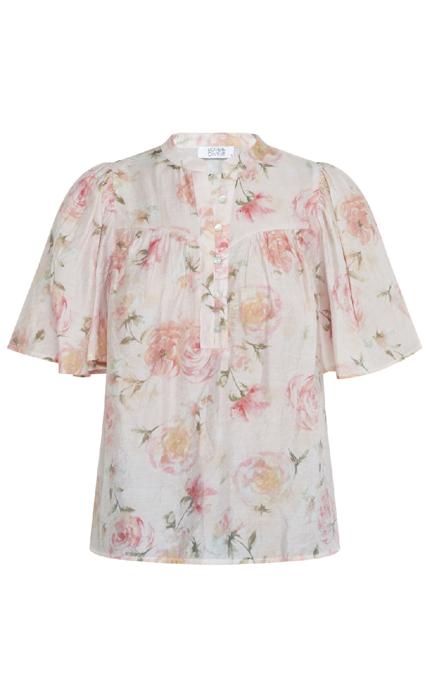 Love & Divine Bluse - Love1123-8 - Coral Flower