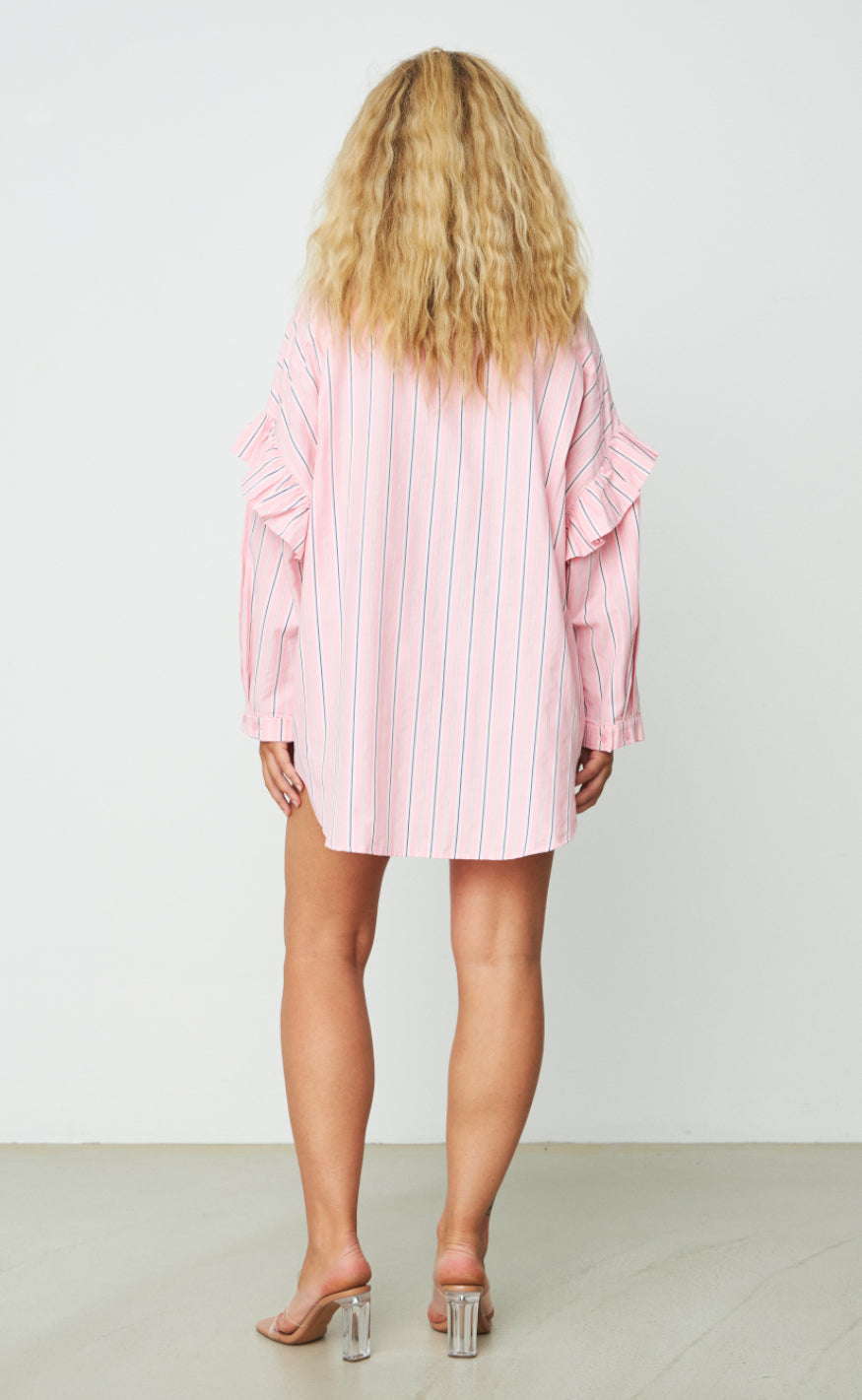 Cras Skjorte - Flower - Pink Blue Stripe
