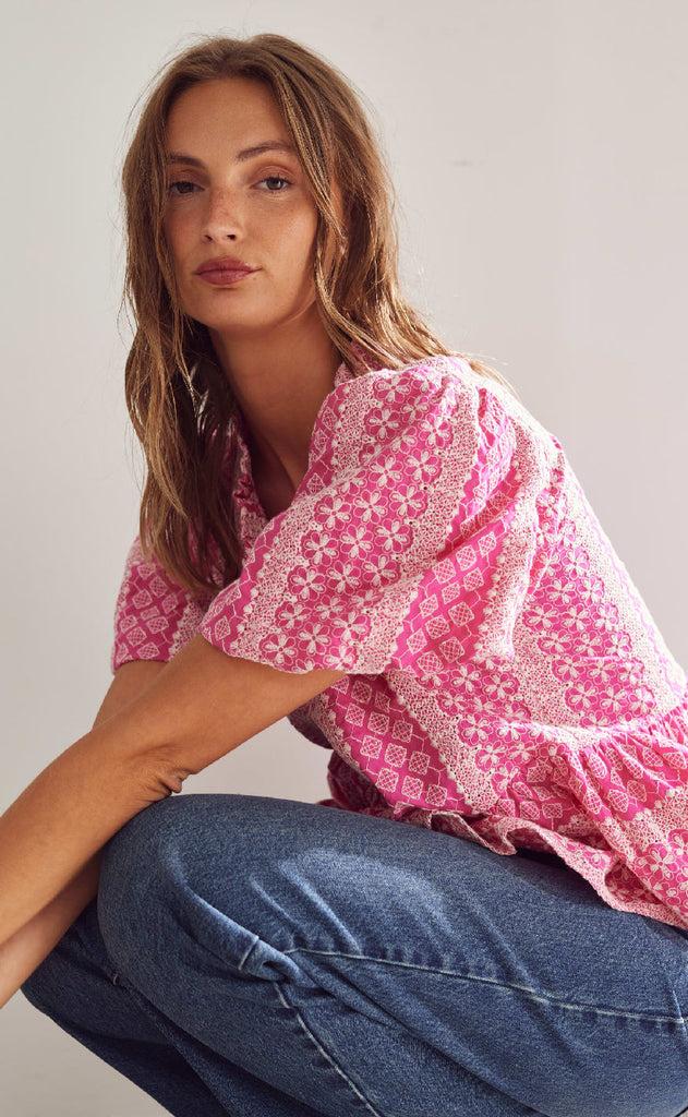 Noella Bluse - Lorraine - Pink Sugar