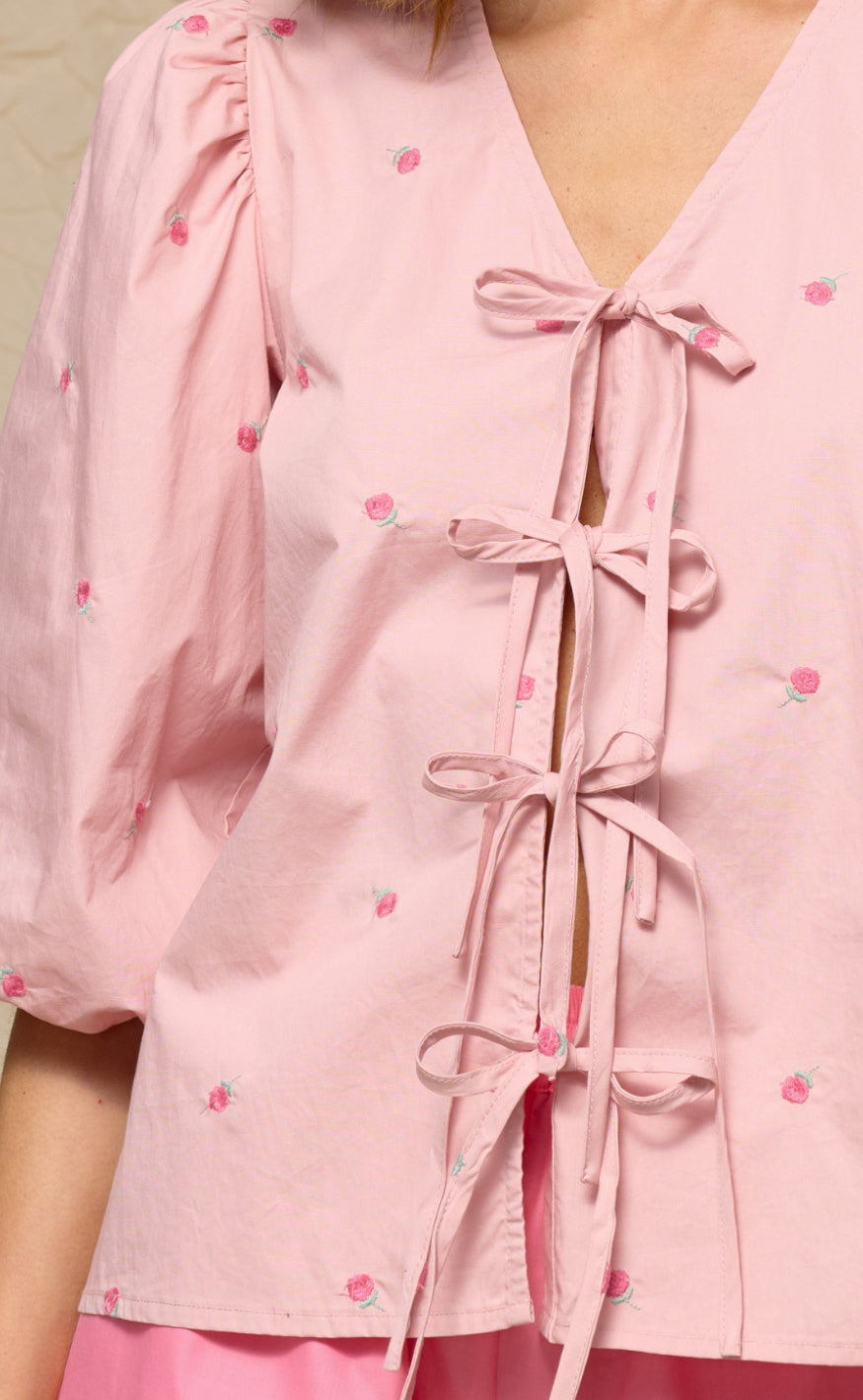 Noella Bluse - Asia - Pink Flower