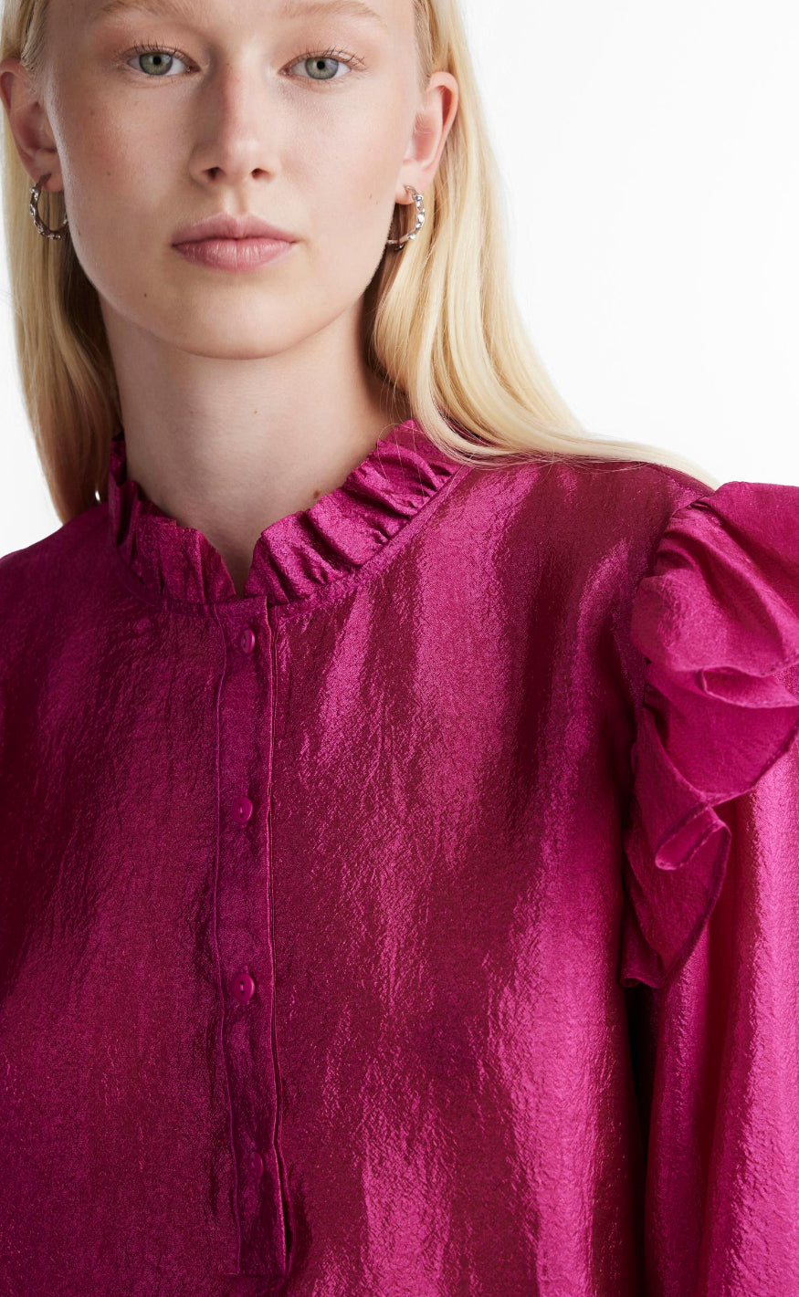 Pieces Bluse - Sun - Festival Fuchsia
