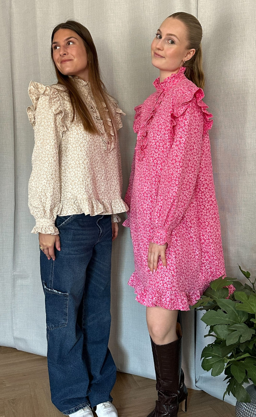 Noella Kjole - Reno Ruby Ruffle - Bright Pink
