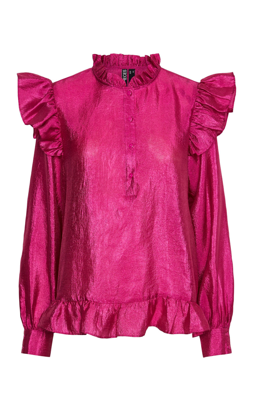 Pieces Bluse - Sun - Festival Fuchsia