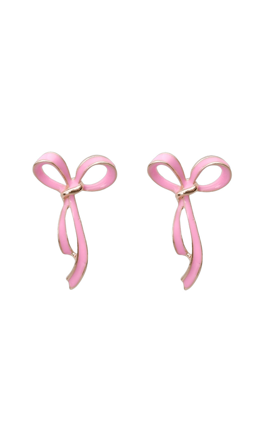 Black Colour Øreringer - Elise - Pink