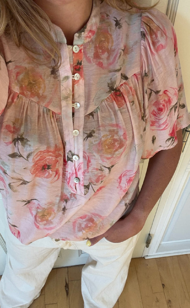 Love & Divine Bluse - Love1123-8 - Coral Flower
