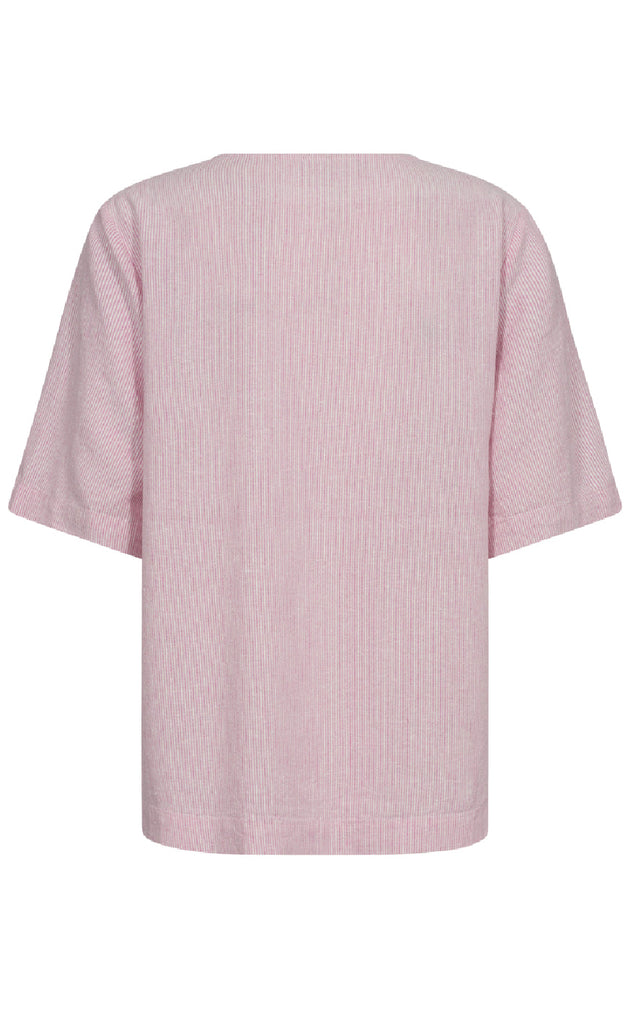 Freequent Bluse - Lava - Off White w. Fuchsia Pink