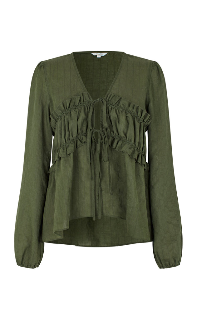 MbyM Bluse - Pipa-M -Pine Green Black Stripe