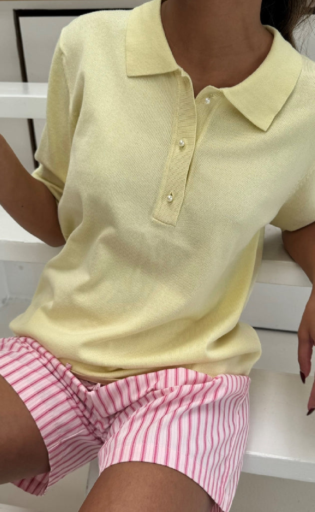 Continue Bluse - Diane Polo - Light Citrus