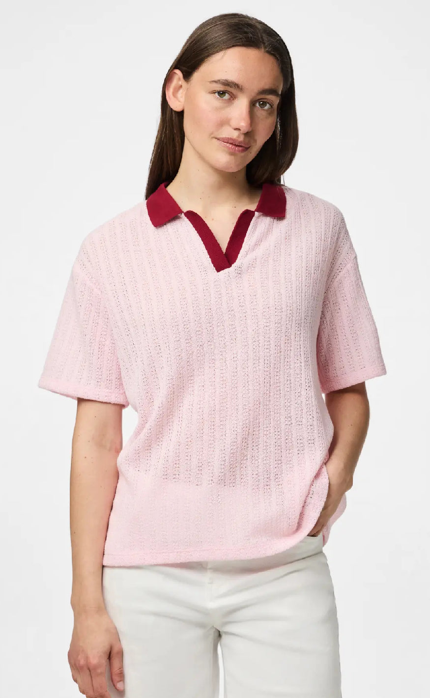 PIECES Bluse - Alysia - Pink Tulle/Rhubarb