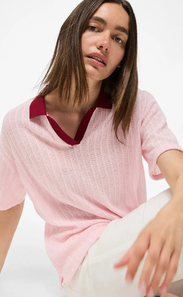 PIECES Bluse - Alysia - Pink Tulle/Rhubarb