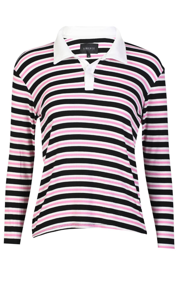 Liberte Bluse - Natalia - Black Bubblegum/White Stripe