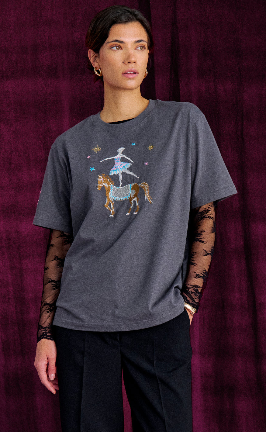Nümph T-shirt - Prima - Dark Grey Melange
