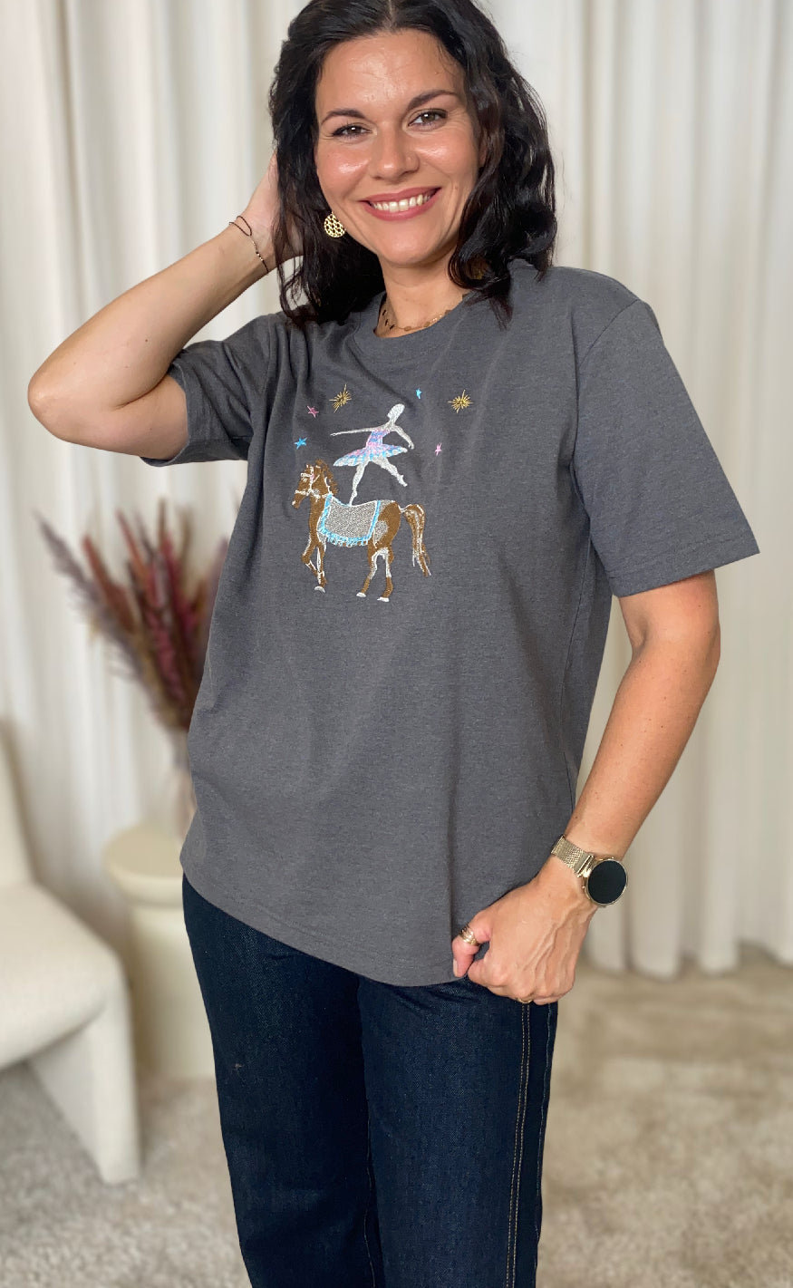 Nümph T-shirt - Prima - Dark Grey Melange
