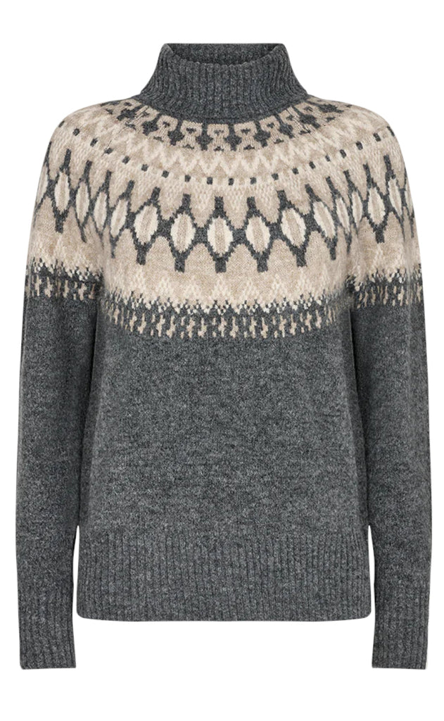 FreeQuent Pullover pullover - Merla - Dark Grey mel W. Light Grey Mel