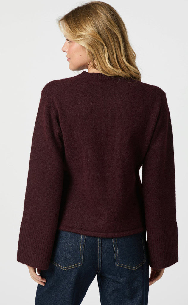 Neo Noir Cardigan - Mixie - Wine