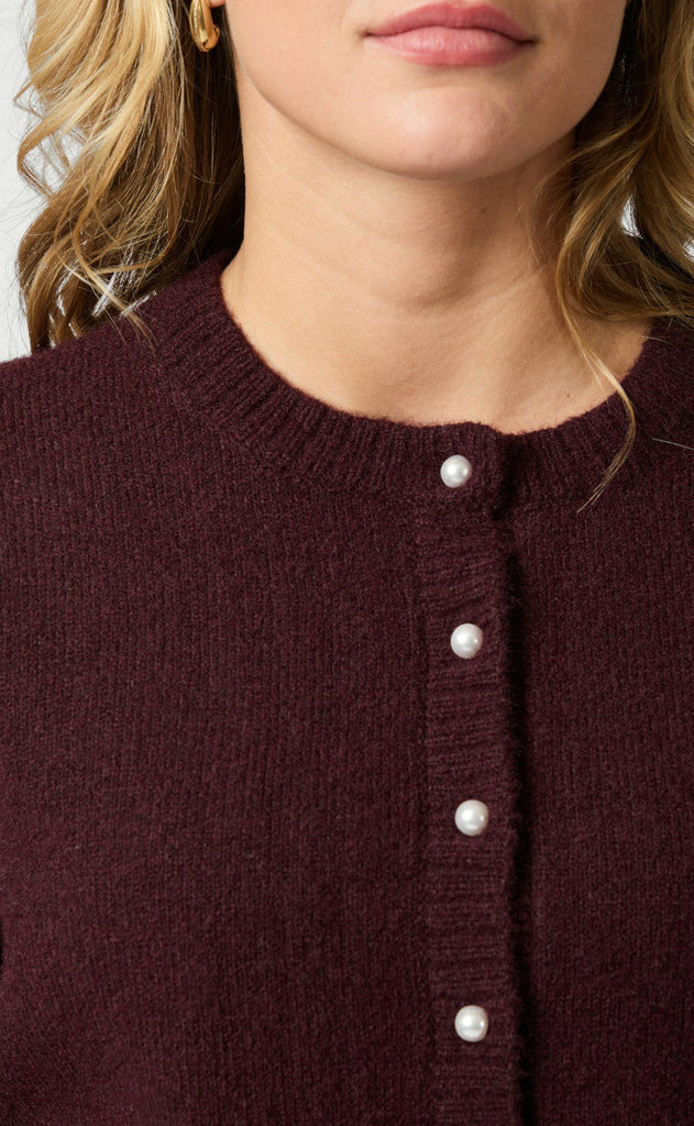 Neo Noir Cardigan - Mixie - Wine