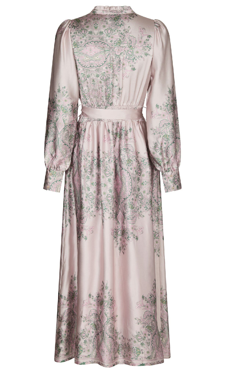 Neo Noir Kjole - Nova Paisley Border - Rose