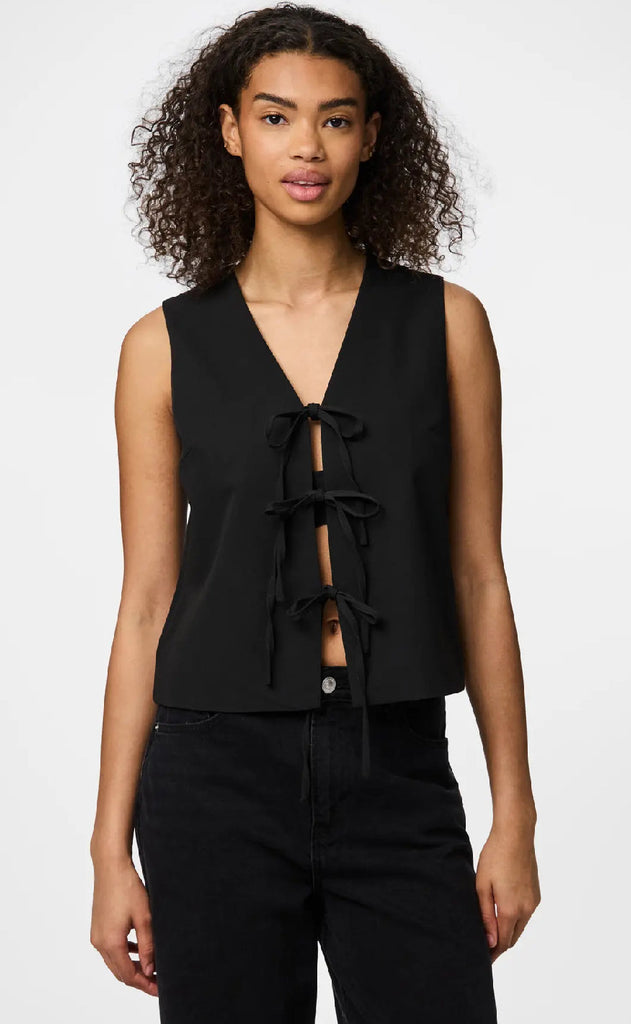 Pieces Topp - Frida Tie - Black