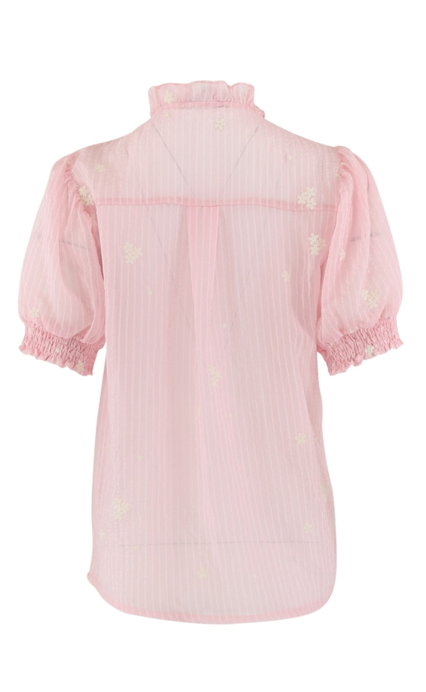 Continue Bluse - Silke Chiffon - Rose