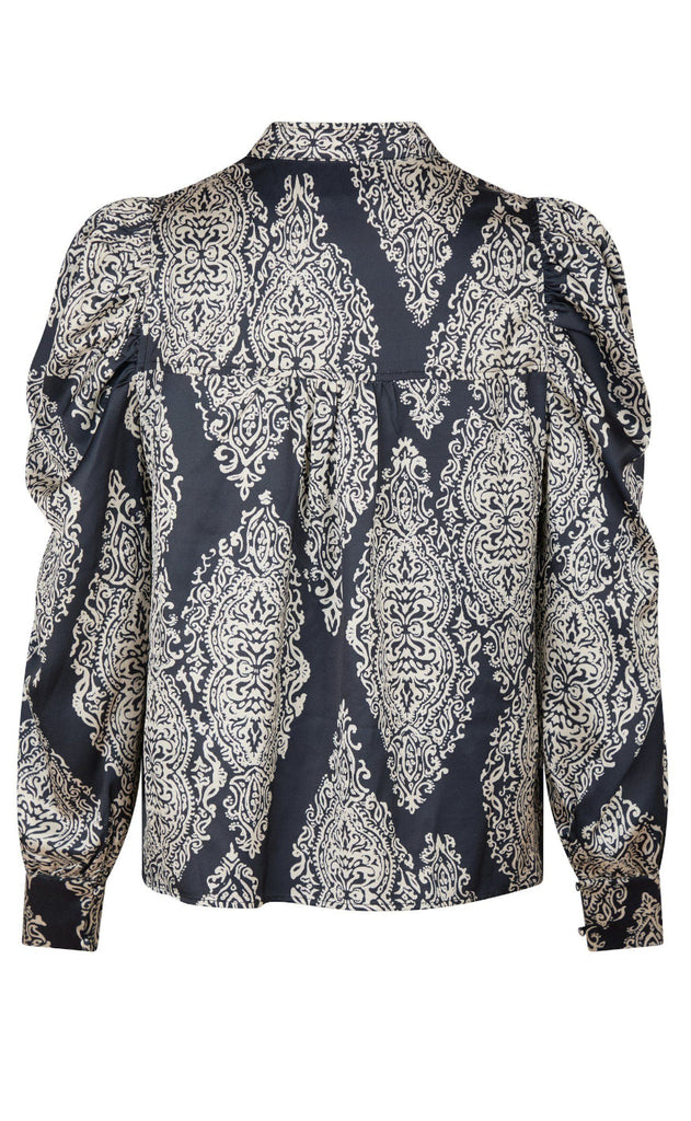 Neo Noir Bluse - Rosslyn Paisley Drop - Navy