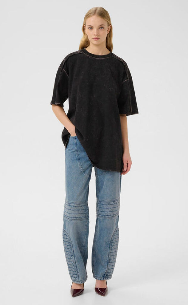 Gestuz T-shirt - Neia - Black Brown Washed