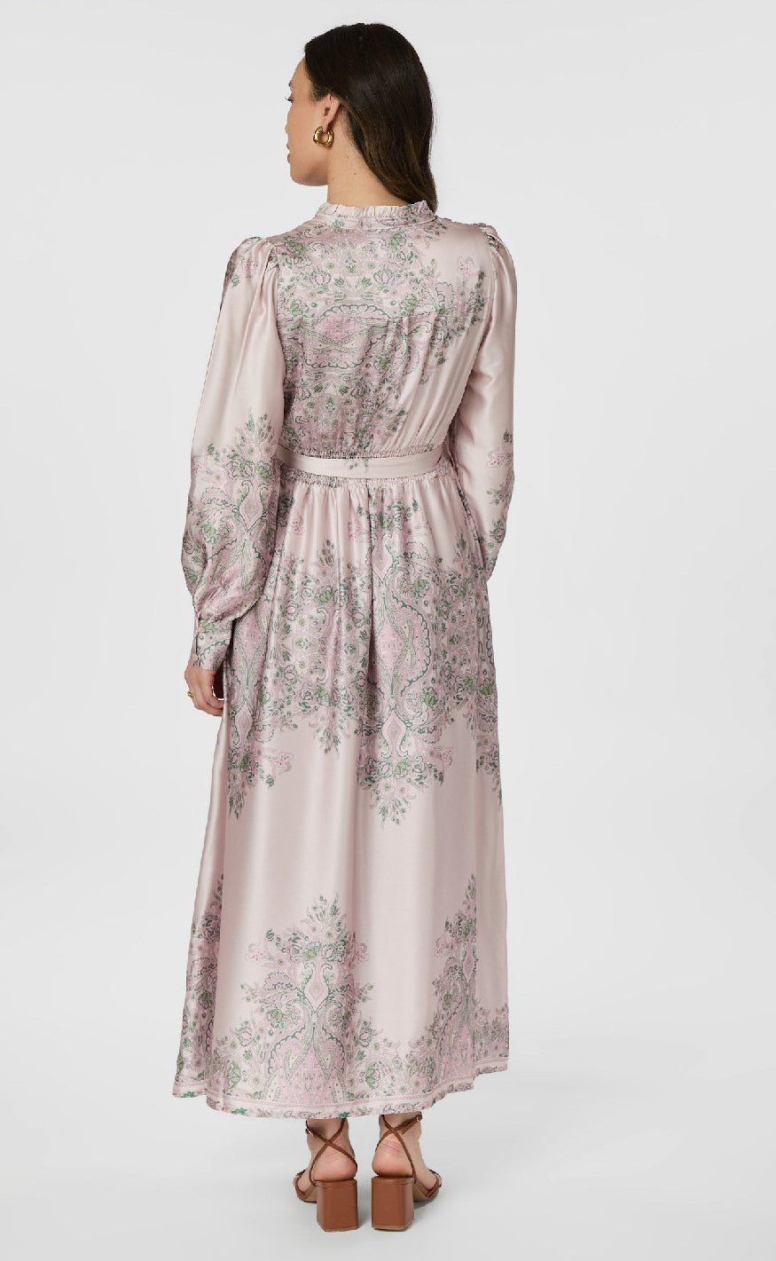 Neo Noir Kjole - Nova Paisley Border - Rose