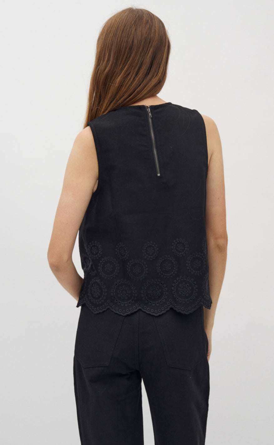 Global Funk Topp - Rihne Scallop-G - Black