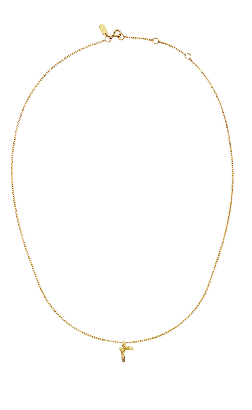 Maanesten Halskjede - R Alphabet - Gold Colour