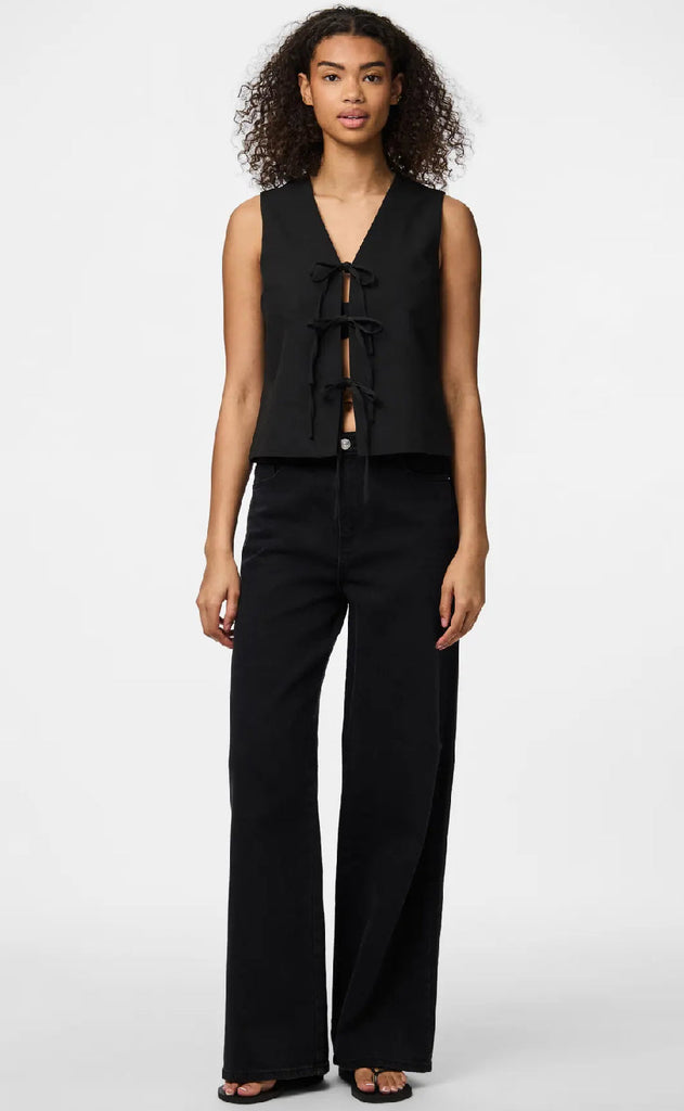 Pieces Topp - Frida Tie - Black