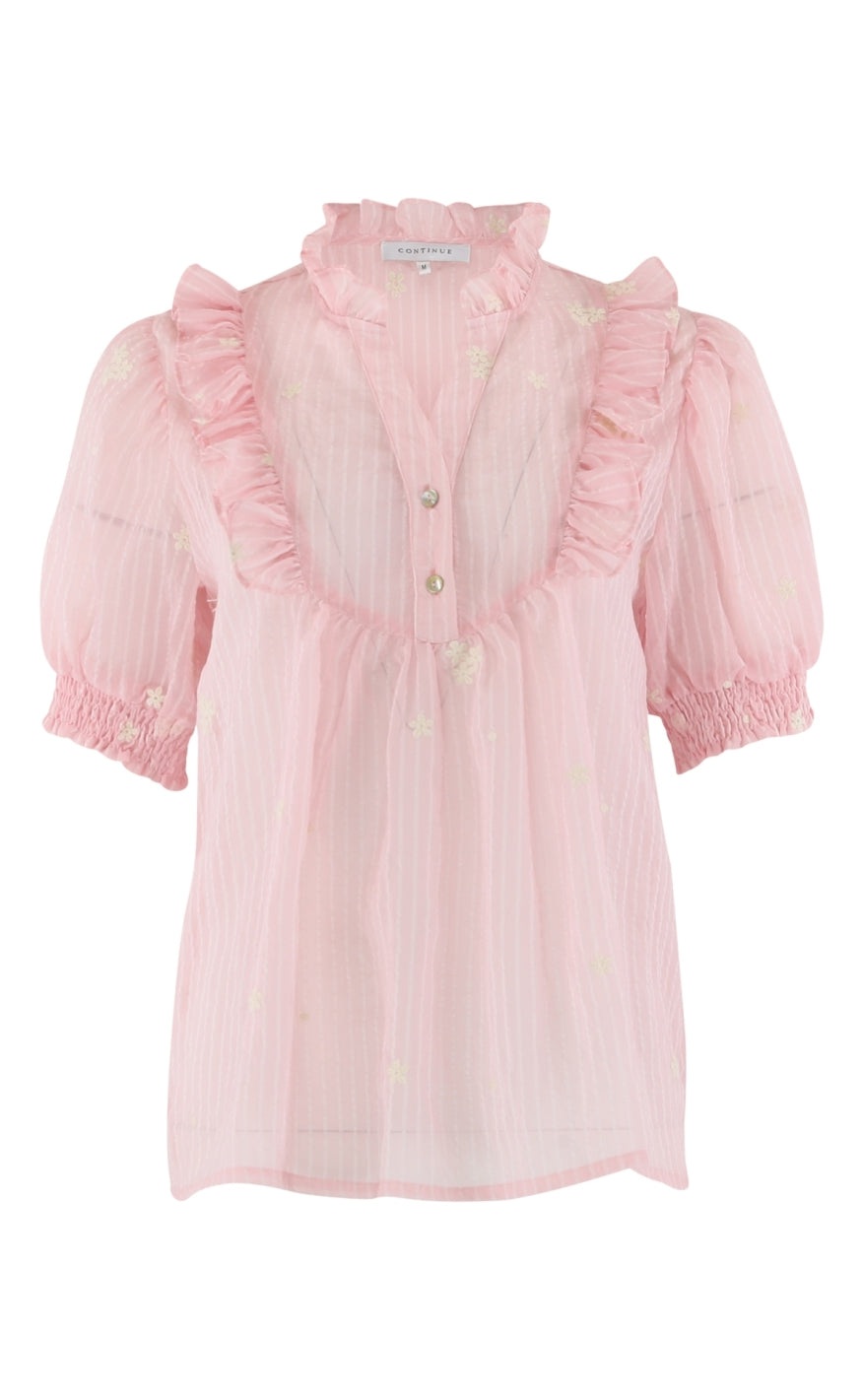 Continue Bluse - Silke Chiffon - Rose