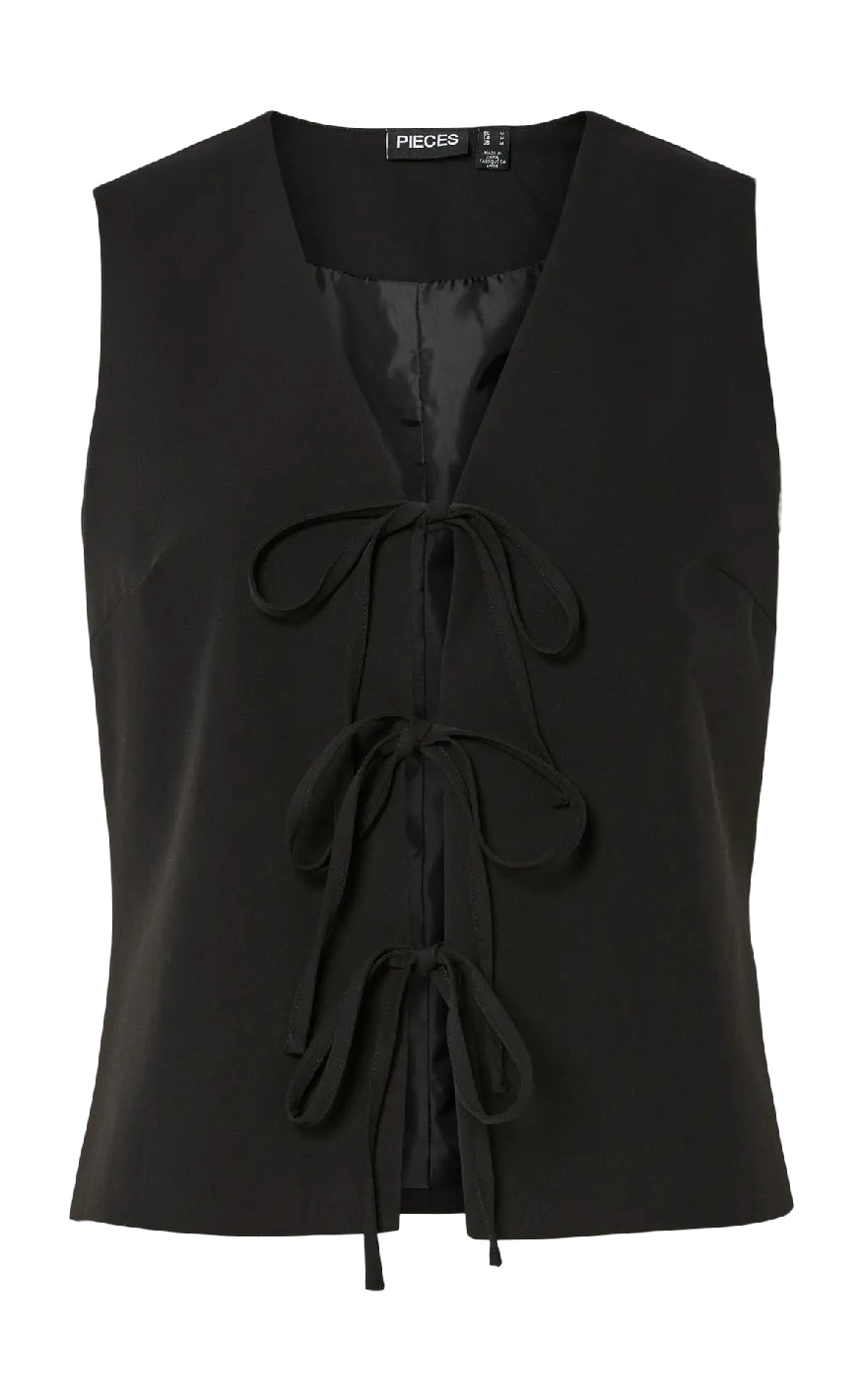 Pieces Topp - Frida Tie - Black