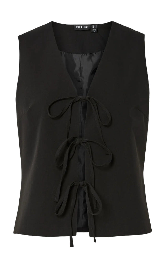 Pieces Topp - Frida Tie - Black