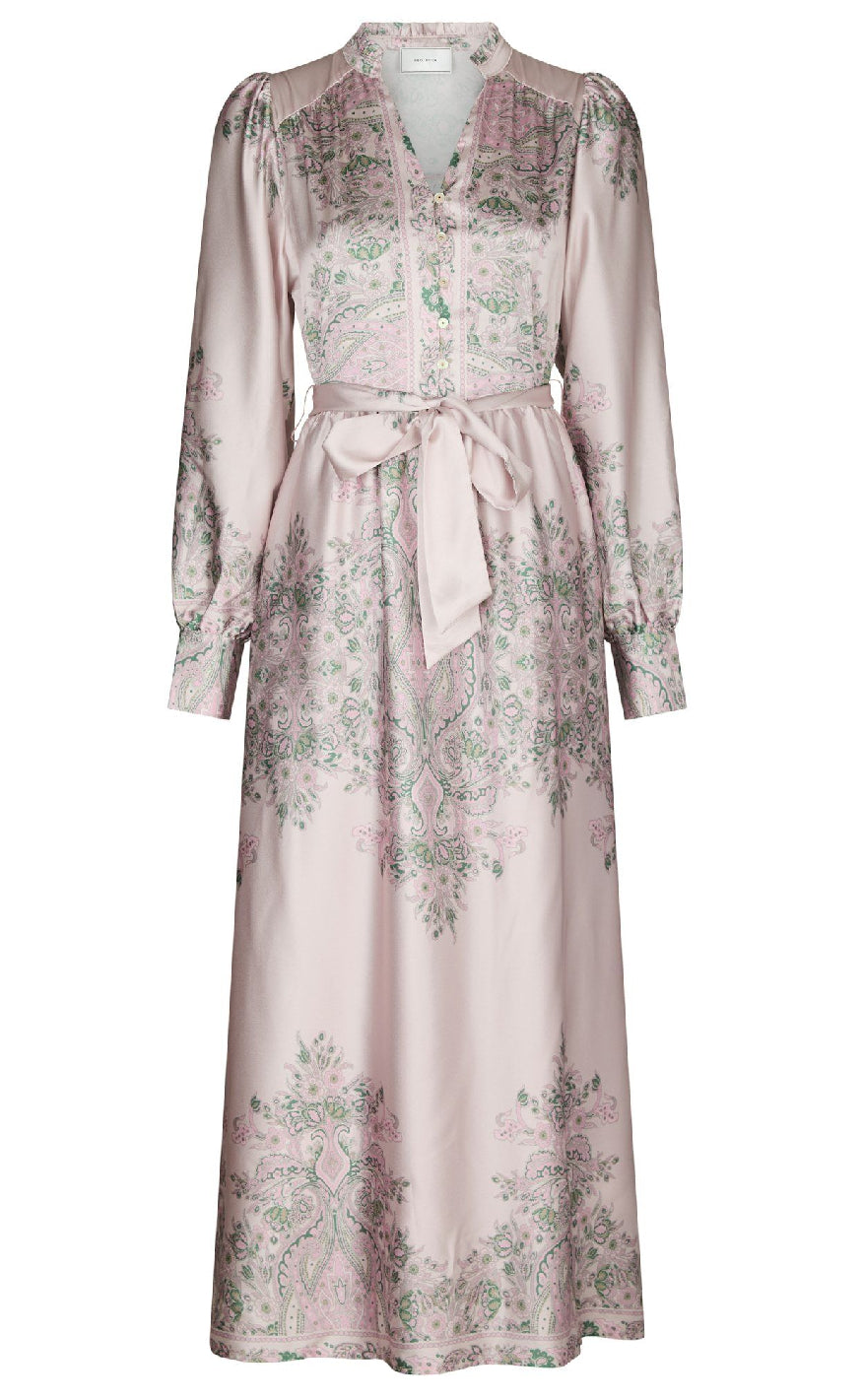 Neo Noir Kjole - Nova Paisley Border - Rose