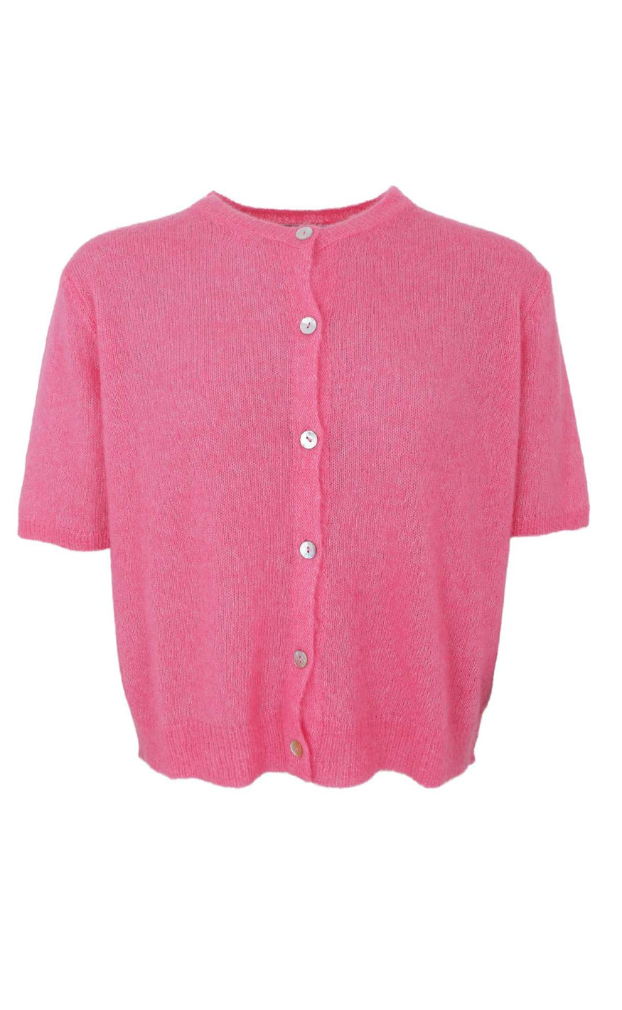 Black Colour Cardigan - Dell SS - Raspberry