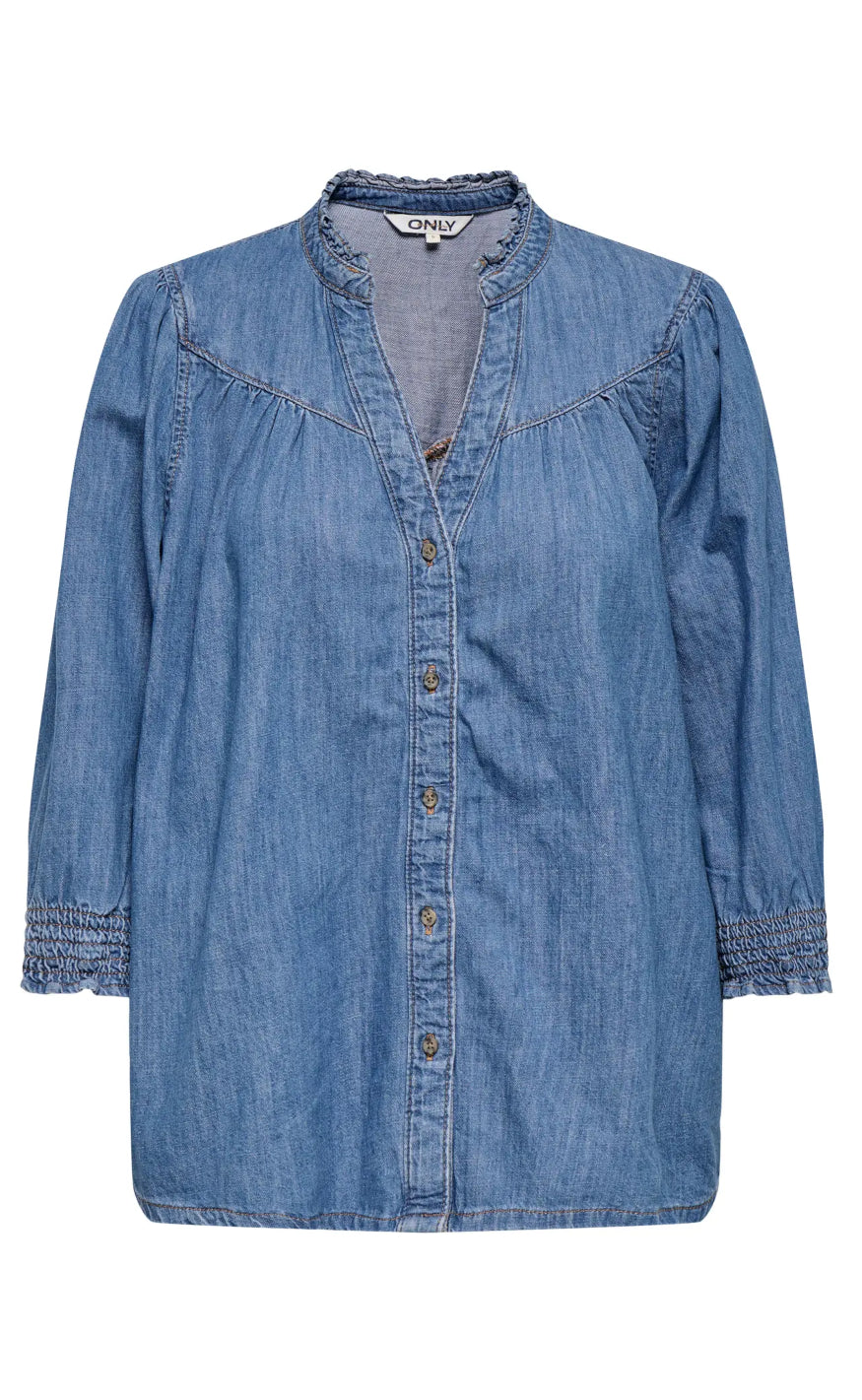 ONLY Skjorte - Raya - Medium Blue Denim