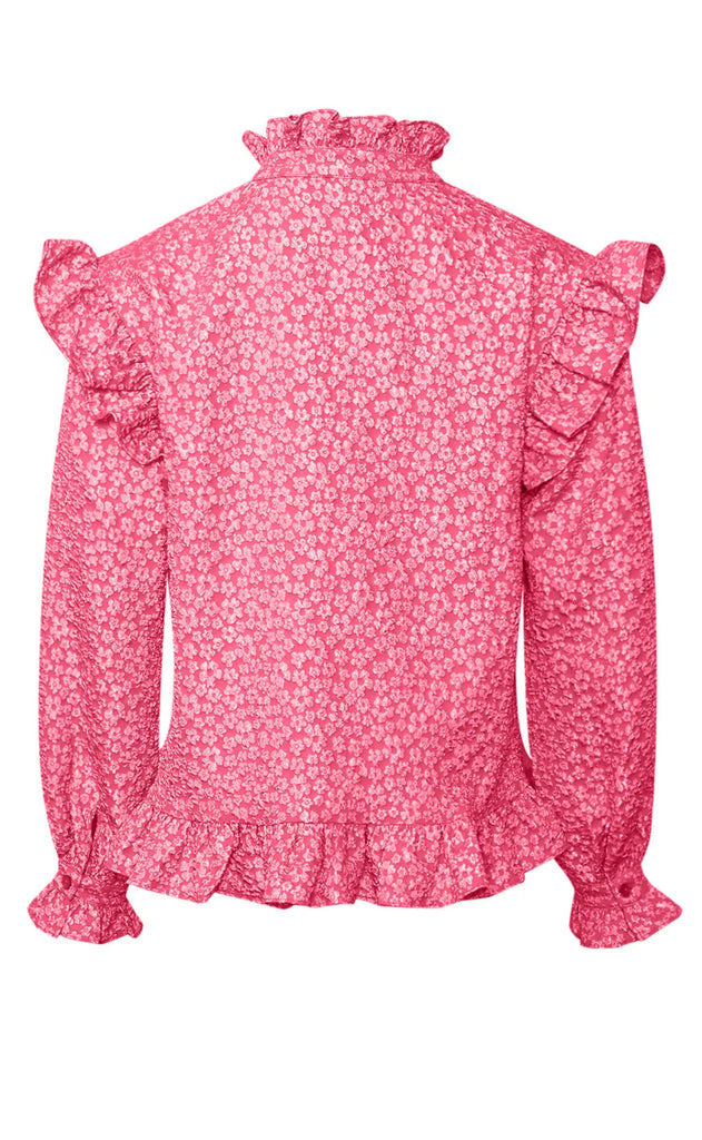 Noella Bluse - Reno Ruby Ruffle - Bright Pink