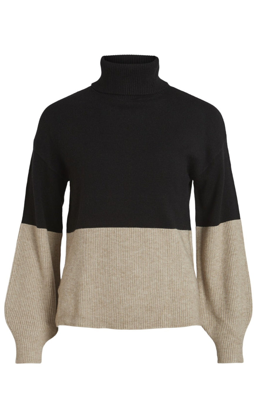 VILA GenserGenser - Ril Blocking Roll - Black/Natural