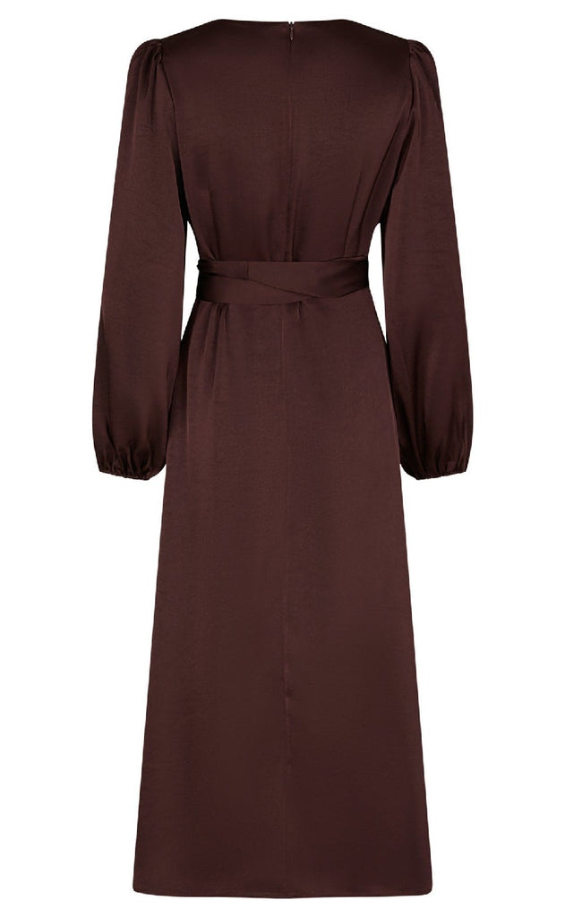 Neo Noir Kjole - Rimini Heavy Sateen - Burgundy