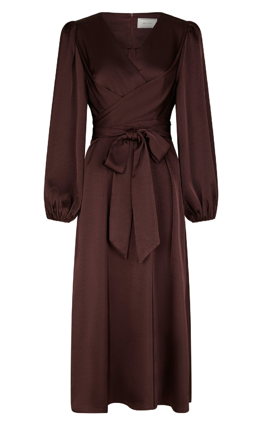 Neo Noir Kjole - Rimini Heavy Sateen - Burgundy