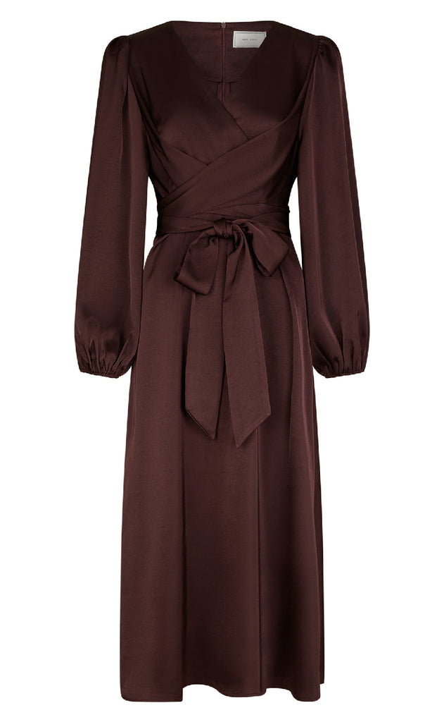 Neo Noir Kjole - Rimini Heavy Sateen - Burgundy