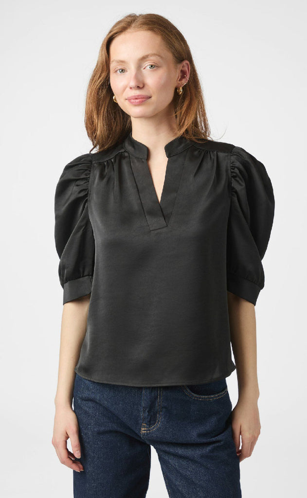 Neo Noir Bluse - Roella Heavy Sateen - Black