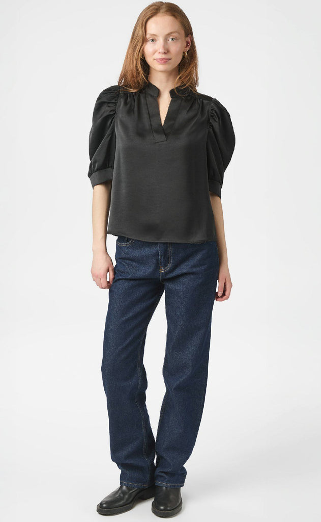 Neo Noir Bluse - Roella Heavy Sateen - Black
