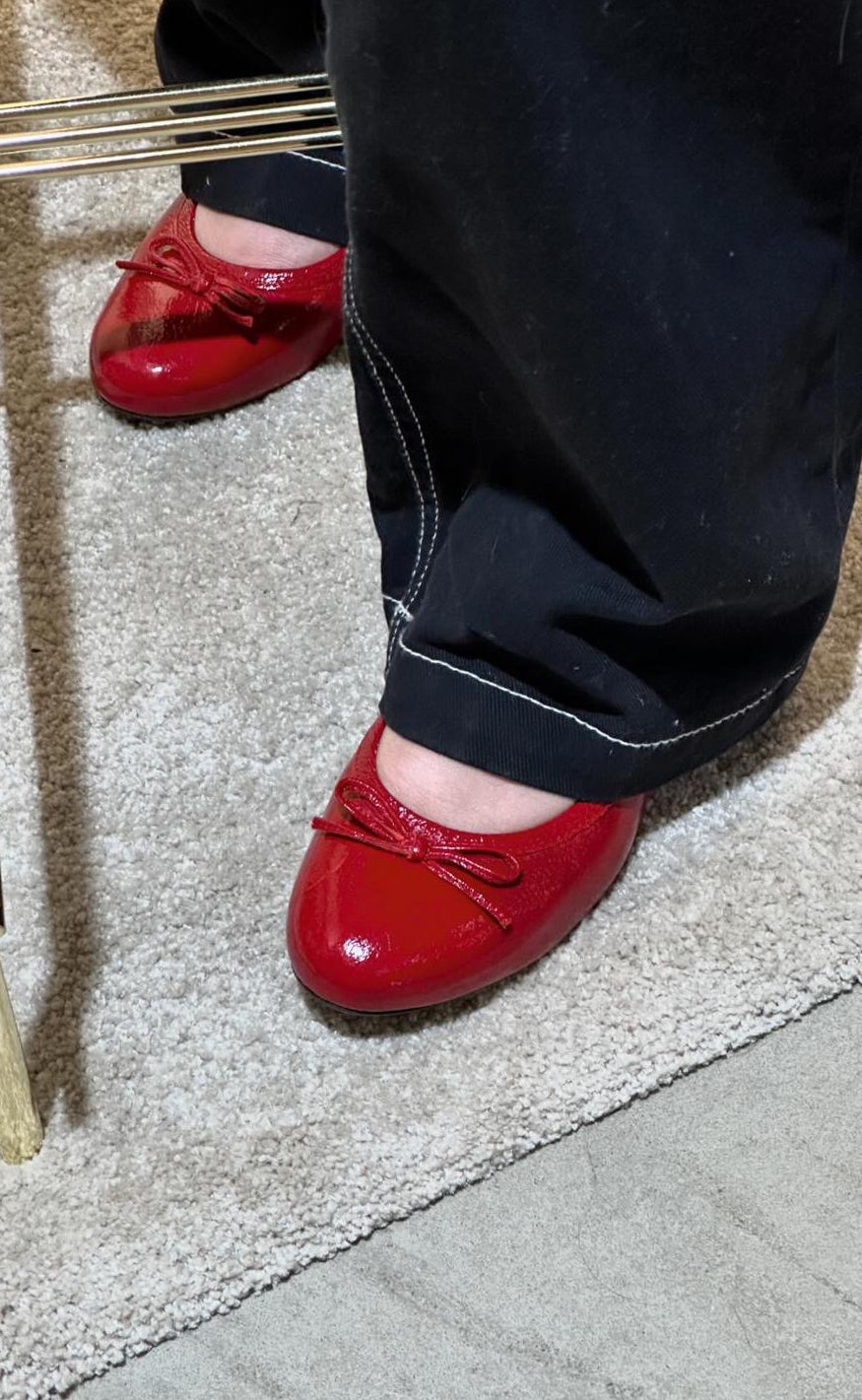 Phenumb Ballerina - Bisque - Leather Patent Red