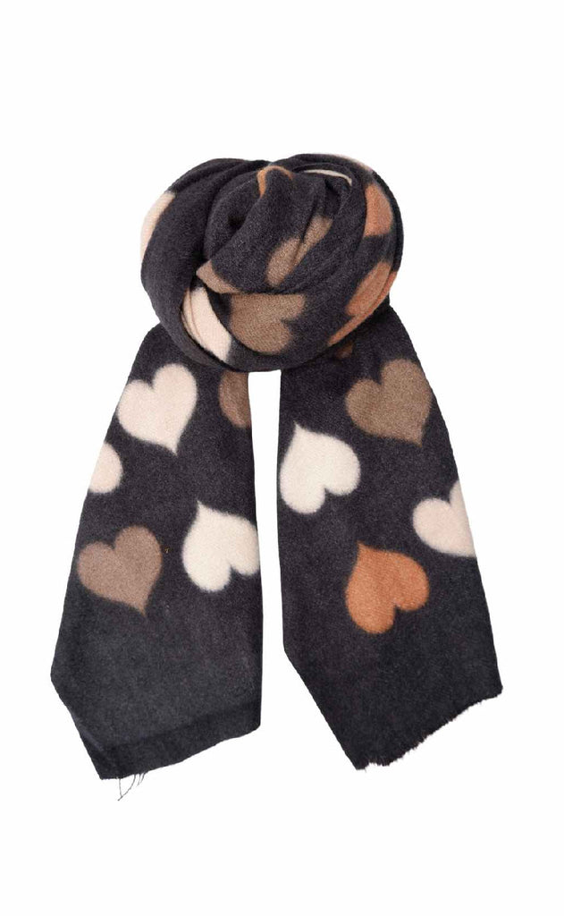 Black Colour Skjerf - Rumi Heart - Black