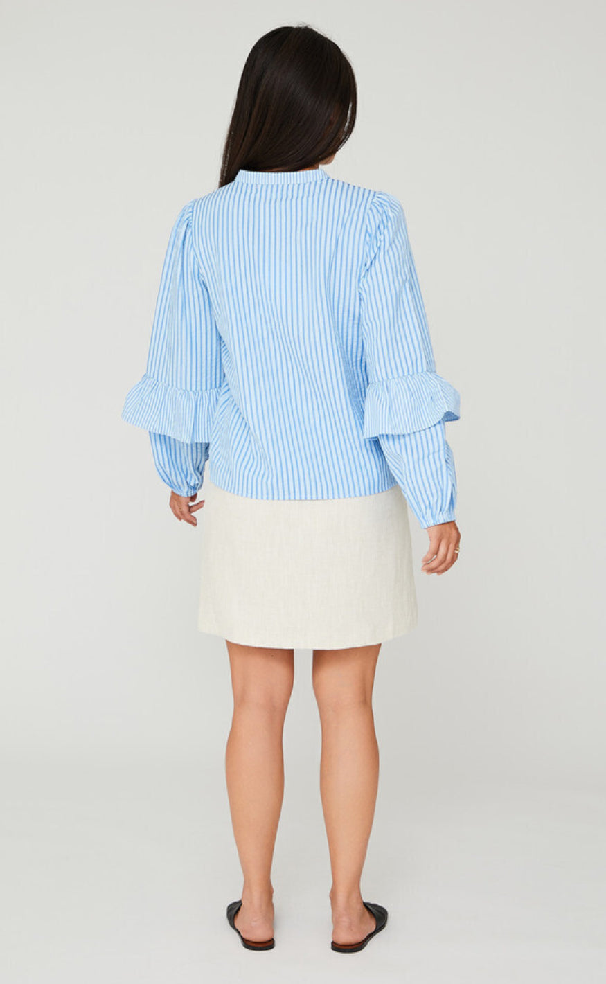 A-Veiw Bluse - Karin - Blue/White Stripe
