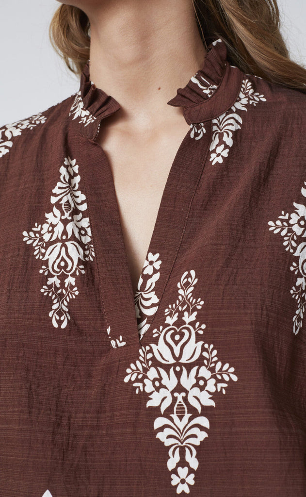 Love & Divine Topp - Love1296-2 - Brown/Paisley