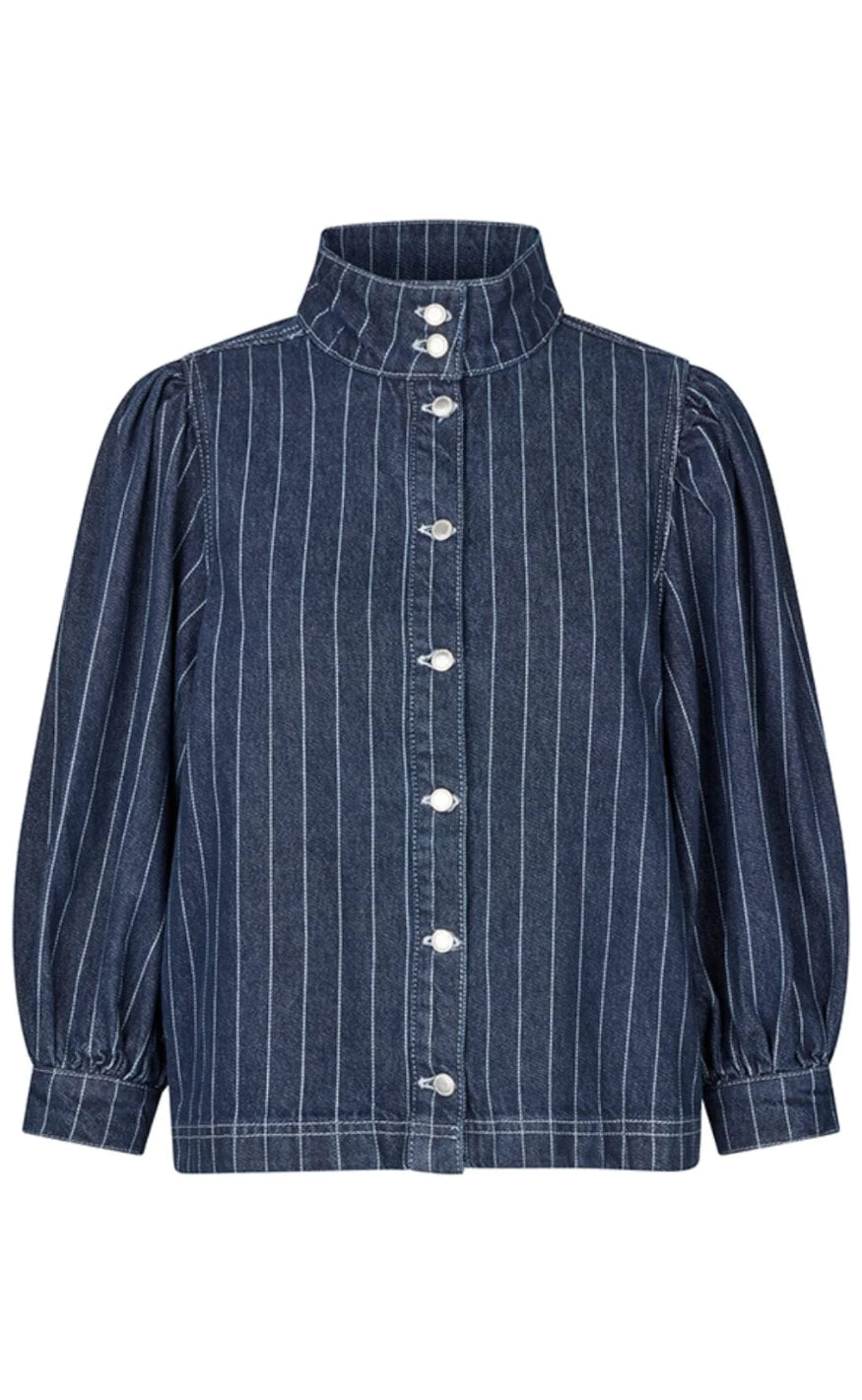 Global Funk Skjorte - Nanaya-G - Navy Pinstripe