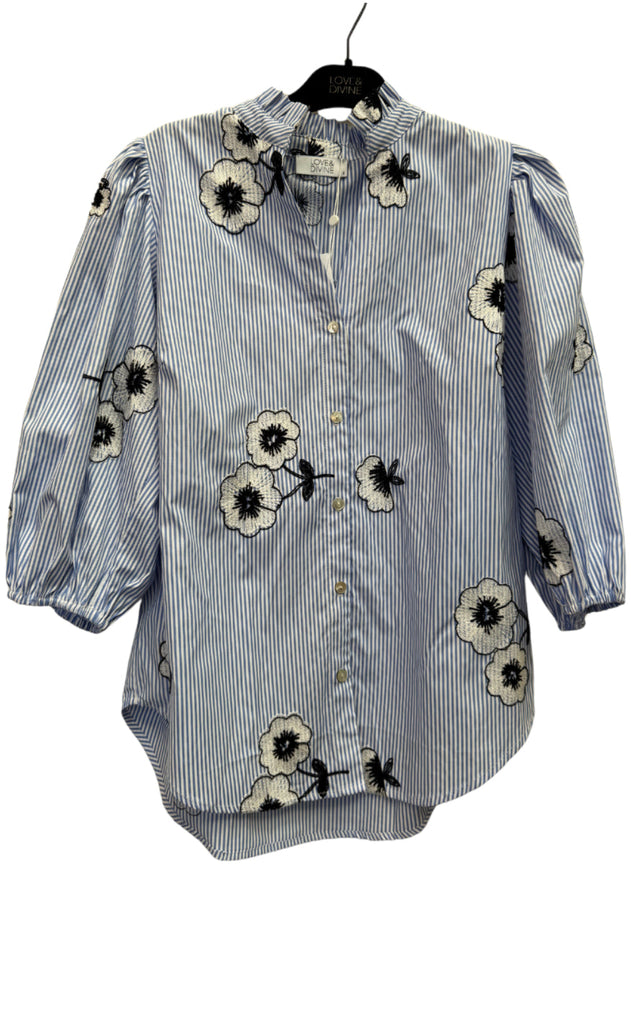 Love & Divine Skjorte - Love456-8 - Stripe/Flower